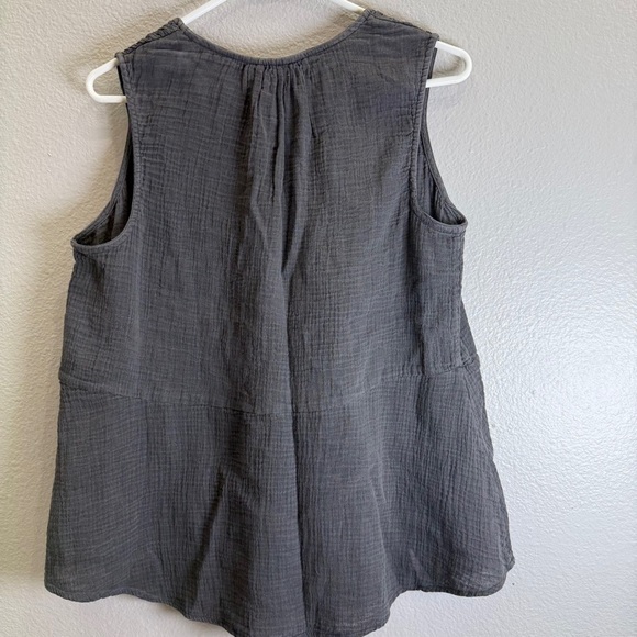 Faherty Tank Top Size Small Gray Casual Beach Top Womens Organic Cotton - Picture 3 of 5